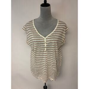 C&C California Top Linen Causal Neutral Nautical Beach Lightweight Womens  SZ L